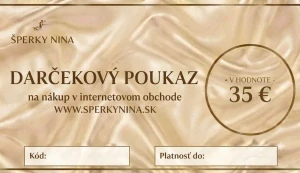Šperky Nina - Darčeková poukážka 35 € - cert35