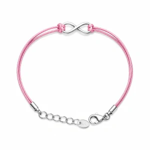 Šperky Nina – Šnúrkový náramok Nekonečné puto so strieborným nekonečnom 925/1000 (17 – 20 cm) - nar ag H 244