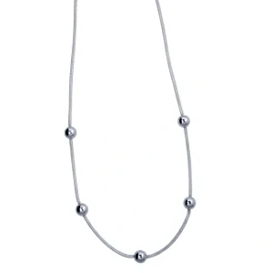 Šperky Nina - Strieborný náhrdelník s guličkami – Geometric Elegance 925/1000 - ret ag H 171