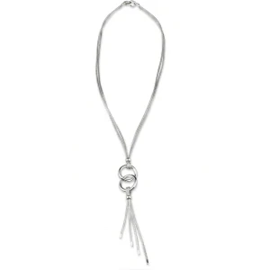 Šperky Nina - Strieborný náhrdelník LUXURY 925/1000 – propletené kruhy a strapce - ret ag H 191