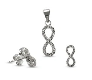 Šperky Nina - Strieborný set nekonečno sa zirkóny 925/1000 - set ag H 121