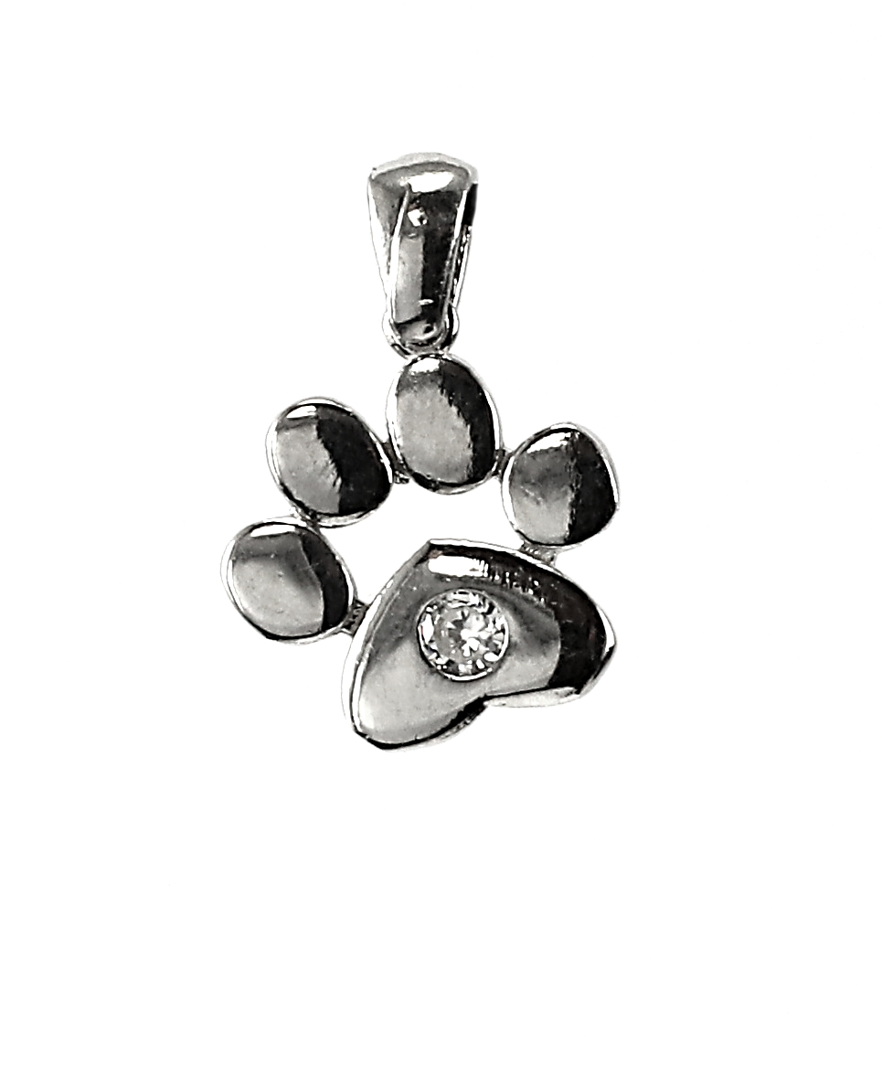 Šperky Nina - Strieborný prívesok s kamienky - labka 925/1000 - pri ag kam H 289