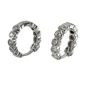 Šperky Nina - Strieborné náušnice kroužky sa zirkóny (12 mm) – 925/1000 - ns ag kam h 310