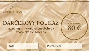 Šperky Nina - Darčeková poukážka 80 € - cert80