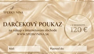 Šperky Nina - Darčeková poukážka 120 € - cert120