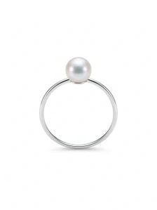 Šperky Nina - Subtilní strieborný prsteň s prírodní perlou Pearl Shine 925/1000 - prst ag 310
