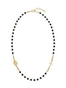 Šperky Nina – Pozlátený strieborný ruženec Noir (50 - 52 cm) 925/1000 – ret zlac 012
