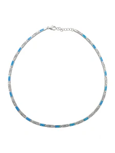 Šperky Nina – Luxusný strieborný náhrdelník s modrým opálom (42 – 44 cm) 925/1000 - nahr 512