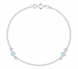 Šperky Nina – Strieborný nákotník Morská kvapka so svetlomodrými zirkónmi 925/1000 (25 cm) - nak 319