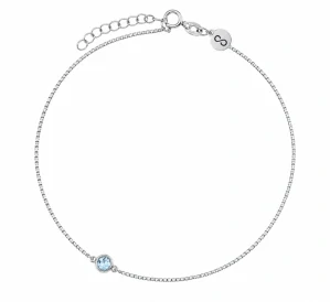 Šperky Nina – Strieborný nákotník Nekonečné more so svetlomodrým zirkónom 925/1000 (23 – 26 cm) - nak 321