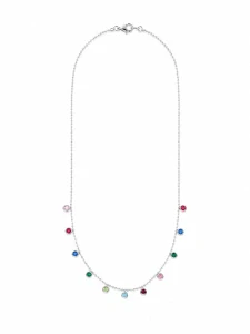 Šperky Nina - Strieborný náhrdelník Letný karneval s farebnými zirkónmi 925/1000 (42,5 cm) - nahr 514