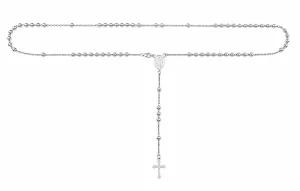 Šperky Nina – Celostrieborný náhrdelník Ruženec s predným zapínaním (50 + 9 cm) 925/1000 – ret 800