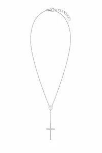 Šperky Nina – Strieborný náhrdelník s hladkou plackou a krížikom (45 – 48 cm) 925/1000 - nahr 518