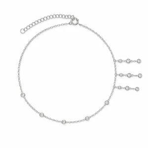 Šperky Nina – Strieborný nákotník Noční třpyt so zirkónovými strapcami (22 – 27 cm) 925/1000 - nak 336