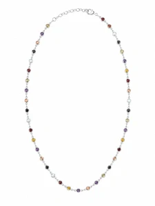 Šperky Nina – Rhodiovaný strieborný náhrdelník Hvězdná symfonie so zirkónmi (49 – 52 cm) 925/1000 - nahr 519