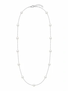 Šperky Nina – Rhodiovaný strieborný náhrdelník Perlový sen (45 – 50 cm) 925/1000 - nahr 523