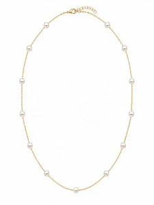 Šperky Nina – Pozlátený strieborný náhrdelník Perlový sen (44 – 49 cm) 925/1000 - ret zlac 020