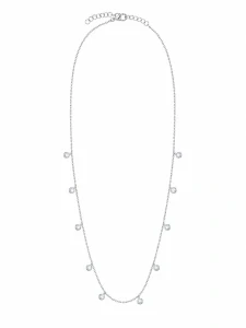 Šperky Nina – Rhodiovaný strieborný náhrdelník Zrcadlení hvězd s visiacimi zirkónmi (40 – 45 cm) 925/1000 - nahr 525