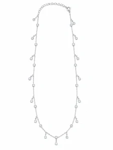 Šperky Nina – Rhodiovaný strieborný náhrdelník Rosný třpyt s visiacimi kvapkami (40,5 – 45,5 cm) 925/1000 - nahr 524