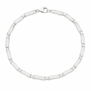 Šperky Nina - Strieborný náramok Mořský opál s bielym opálom (18 cm) 925/1000 - nar 521