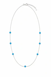 Šperky Nina – Strieborný náhrdelník s modrými opálmi (43 – 46 cm) 925/1000 - nahr 527