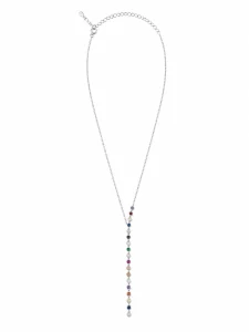 Šperky Nina – Strieborný náhrdelník Duhový vodopád typu Y s farebnými zirkónmi (40 – 46 cm) 925/1000 - nahr 528