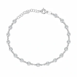 Šperky Nina – Strieborný náramok Zářivá linie s čírymi zirkónmi (17 – 20 cm) 925/1000 - nar 530