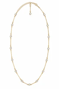 Šperky Nina – Pozlátený strieborný náhrdelník Zlaté třpytivé linie so zirkónmi (42 – 47,5 cm) 925/1000 - ret zlac 035