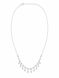 Šperky Nina – Strieborný náhrdelník Ledové krůpěje s visiacimi zirkónmi (41 – 46 cm) 925/1000 - nahr 534