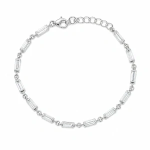 Šperky Nina – Strieborný náramok Ledové bagetové zirkony (16 – 19 cm) 925/1000 - nar 545