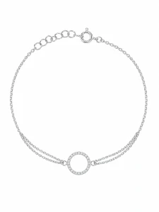 Šperky Nina – Dvojitý strieborný náramok Karma so zirkónmi (16 – 20,5 cm) 925/1000 - nar 550