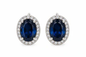 Šperky Nina – Strieborné náušnice Kráľovská modrá v štýle Lady Diana (12 mm) - ns kam 501