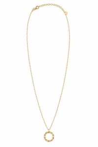 Šperky Nina – Pozlátený strieborný náhrdelník Krútený kruh (40,5–44,5 cm) - ret zlac 45
