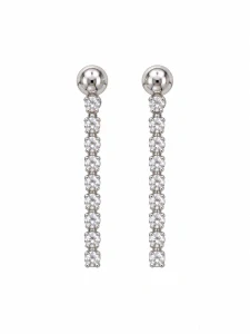 Šperky Nina – Strieborné náušnice s líniou čírych zirkónov (22 mm) - ns kam 507
