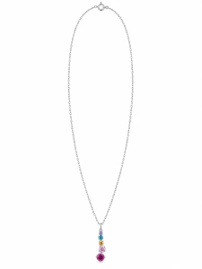 Šperky Nina – Strieborný náhrdelník Kaskáda s farebnými zirkónmi (45 cm) - nahr 571