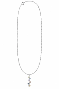 Šperky Nina – Strieborný náhrdelník Vlnka s pastelovými zirkónmi (45 cm) - nahr 572