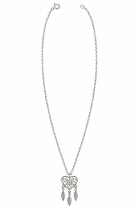Šperky Nina – Strieborný náhrdelník Lapač snov Srdce so zirkónom (45 cm) - nahr 573