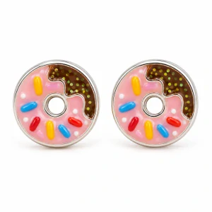 Šperky Nina – Detské strieborné náušnice Sladké donuty (7 mm) - det 39