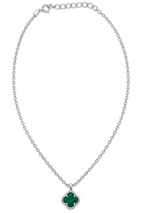 Šperky Nina – Strieborný náhrdelník Zelený štvorlístok pre šťastie (39–43,5 cm, 1,9 g) 925/1000 - nahr 576