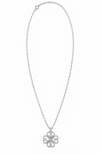 Šperky Nina – Strieborný náhrdelník Štvorlístok lásky LOVE so zirkónom (40–45 cm, 1,9 g) 925/1000 - nahr 577