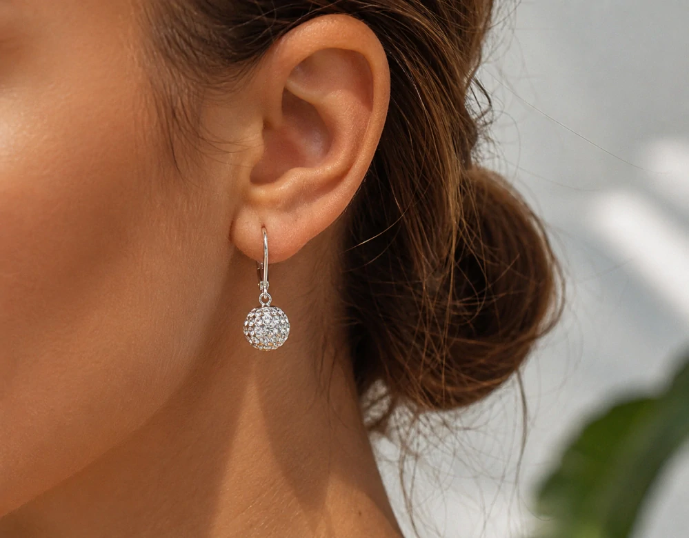 Strieborné náušnice s kamienky Swarovski
