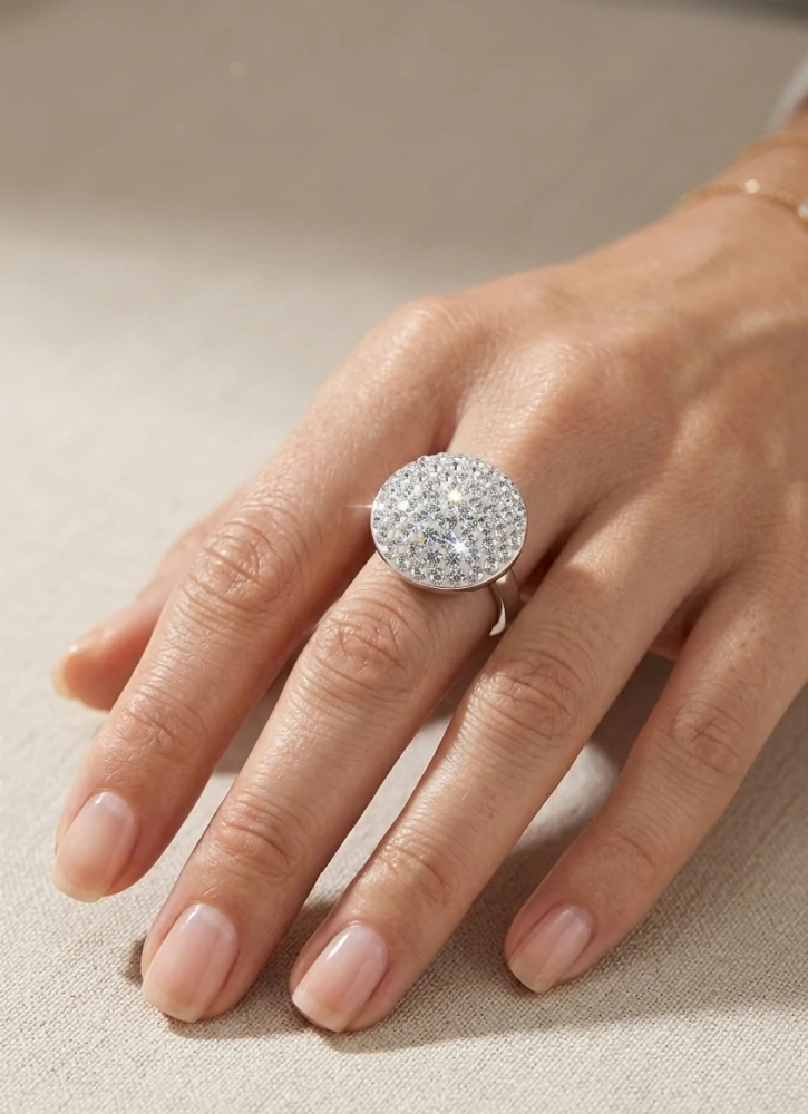 Šperky Nina - Strieborný prsteň Swarovski komponent kámen 925/1000  - pr kam H 053