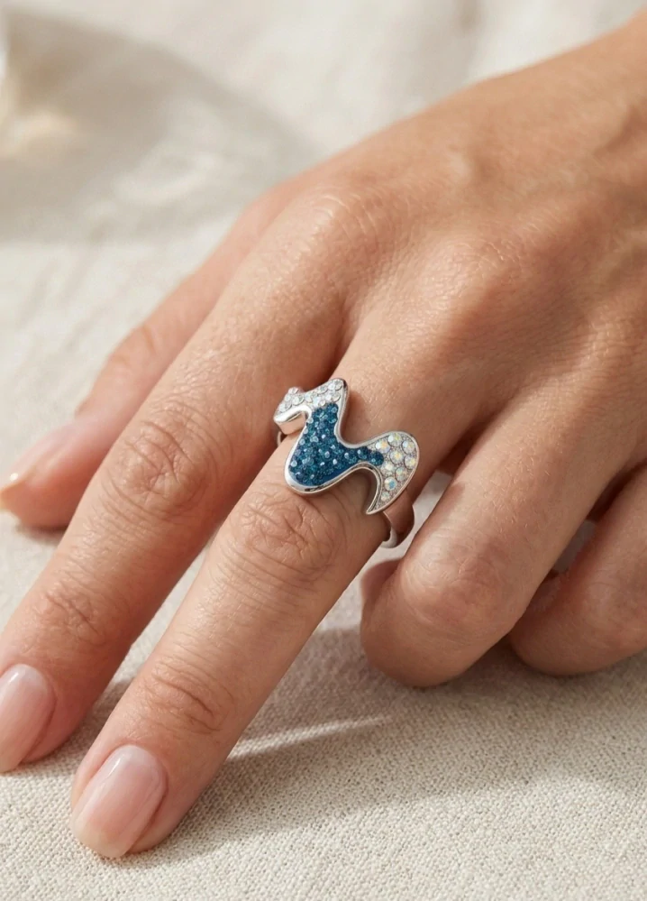 Šperky Nina - Strieborný prsteň Swarovski komponent 925/1000 - pr kam H 057