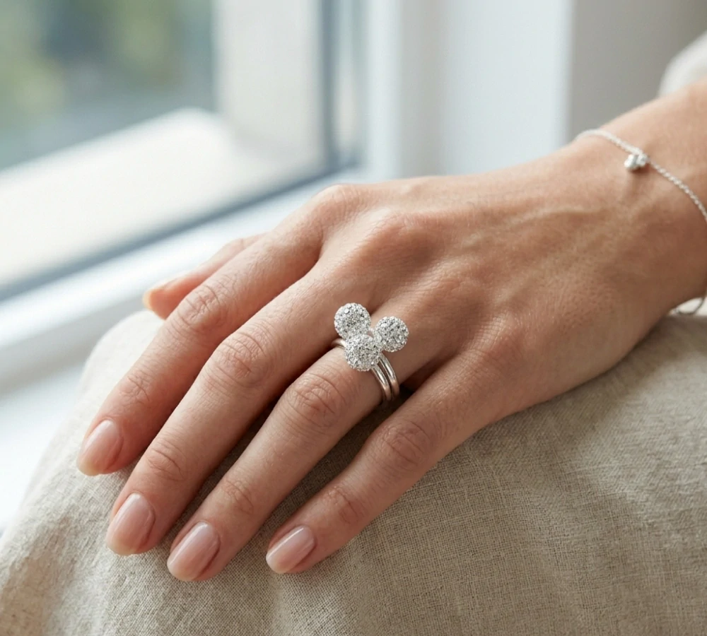 prsteň Swarovski komponent 925/1000 - pr kam H 058