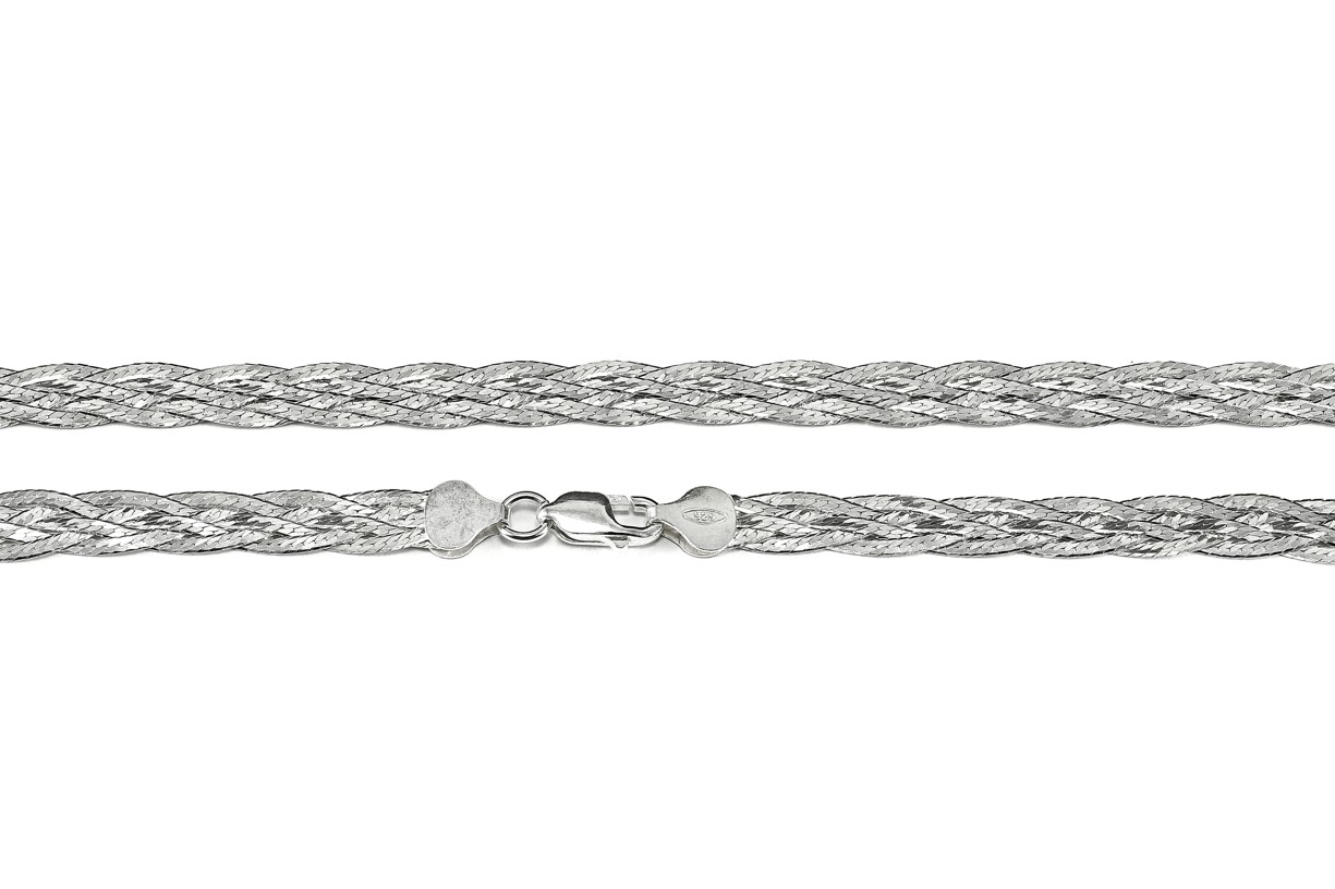 Šperky Nina - luxusný pletený náhrdelník „Strieborný cop“ 925/1000 – šírka 7 mm - nahr ag H 018