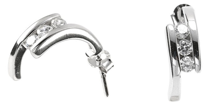 Šperky Nina - Strieborné náušnice 925/1000 - ns ag kam H 139