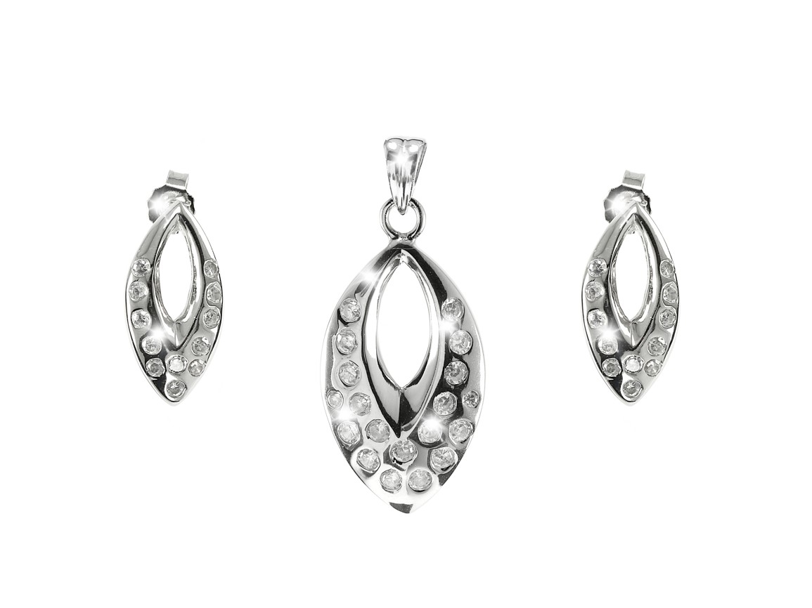 Šperky Nina - Strieborný set s kamienky zirkón 925/1000 Adele - set ag H 079