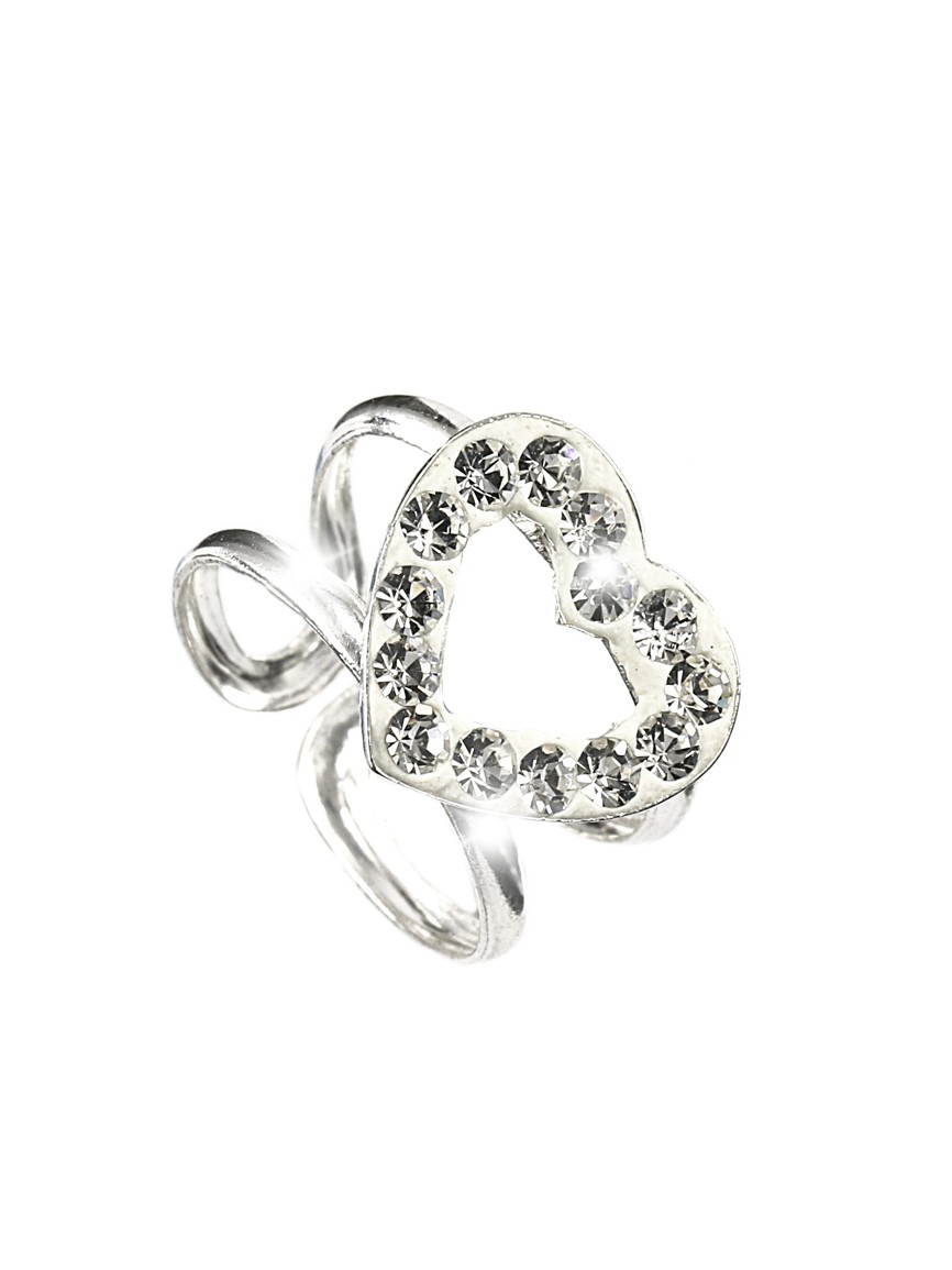 Šperky Nina - Strieborný detský prsteň zirkón srdce  Swarovski komponent 925/1000 - prst ag kam H 010