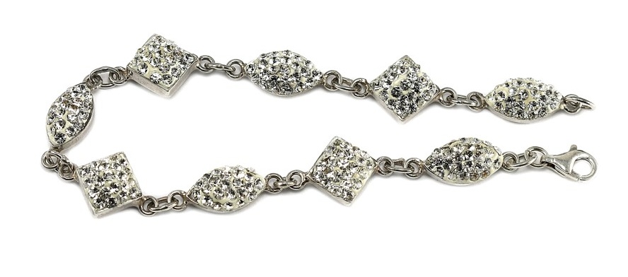 Šperky Nina - Strieborný náramok 925/1000 Swarovski komponent - nar ag H 151