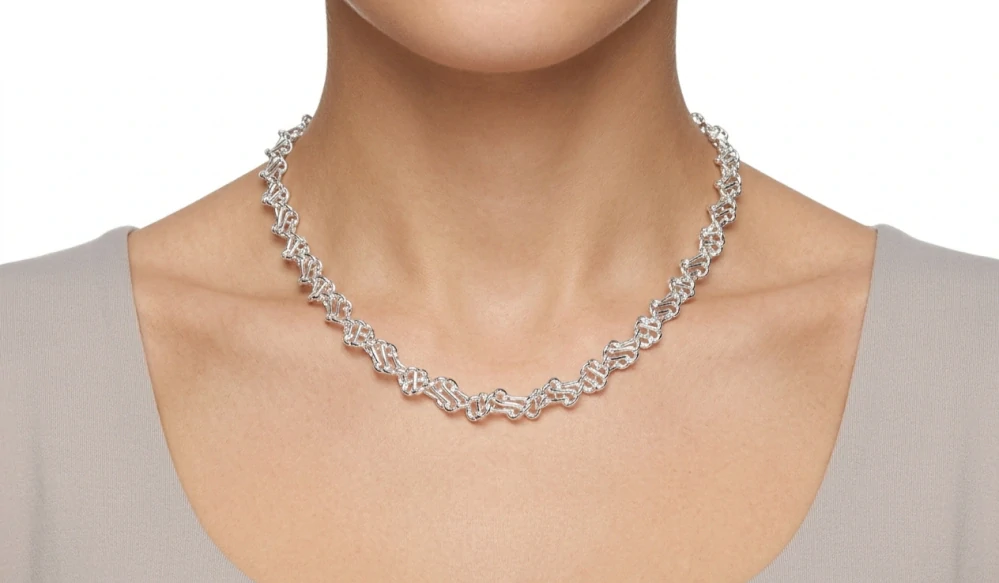 Šperky Nina - Masivní strieborný náhrdelník s ozdobným vzorem 925/1000 - nahr ag H 046